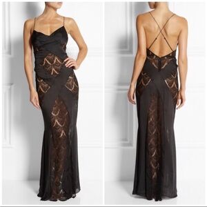 Agent Provocateur Black and Gold Backless Dress